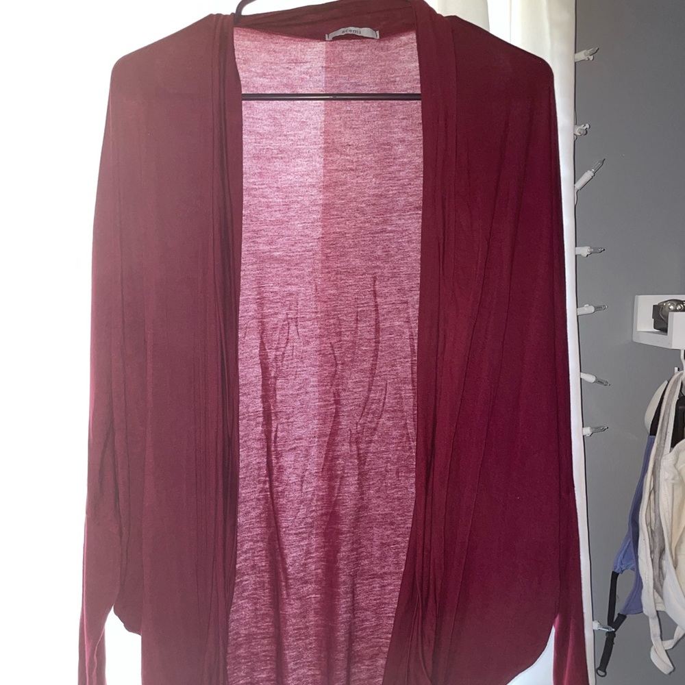 Red cardigan